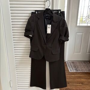 Dark Brown pin striped Summer Women's Suit Set